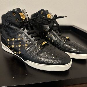 Versace High Top Gold Stud Sneakers – Size: 44